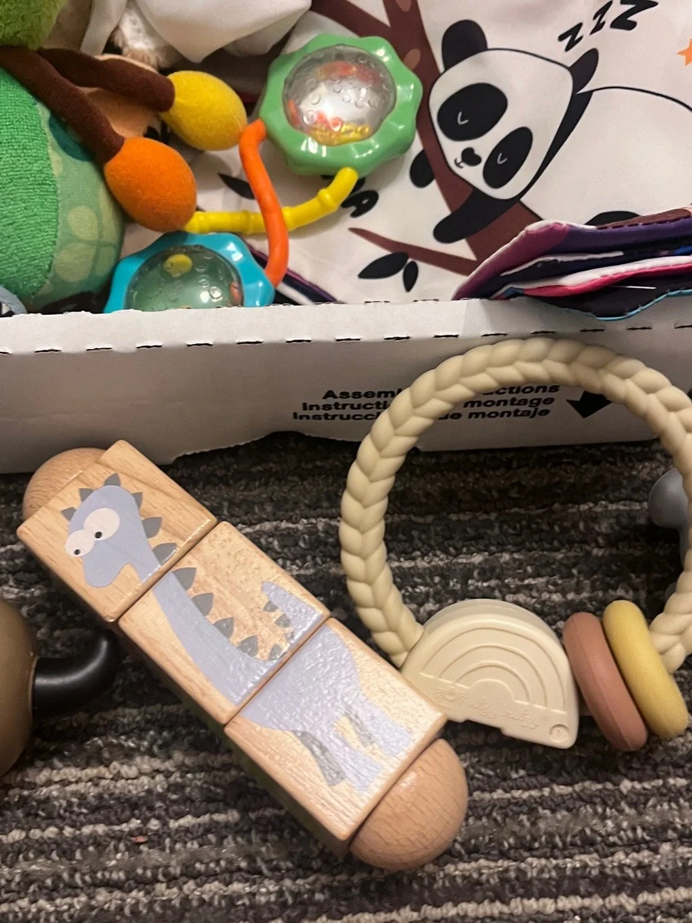 Plush & Wooden Sensory Play Set – Multicolor